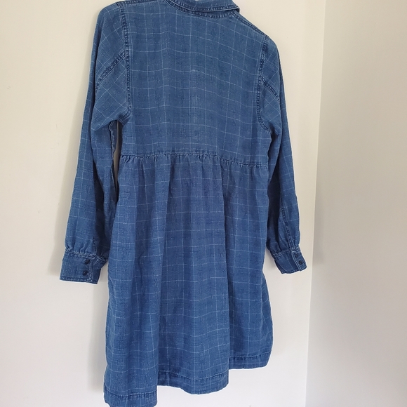 MADEWELL Size Large Indigo Plaid Denim Babydoll Shirtdress $128 Runs Small! EUC! - Picture 15 of 16